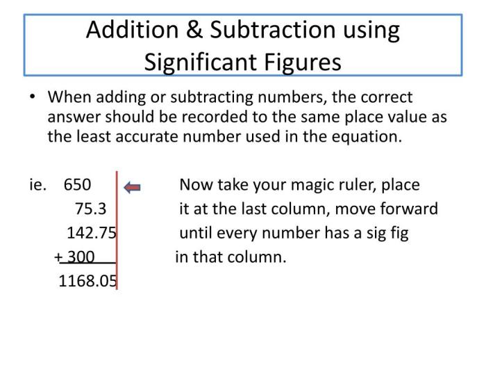 Addition and subtraction of significant figures worksheet