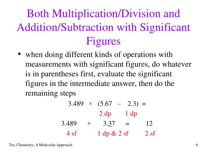 Addition and subtraction of significant figures worksheet